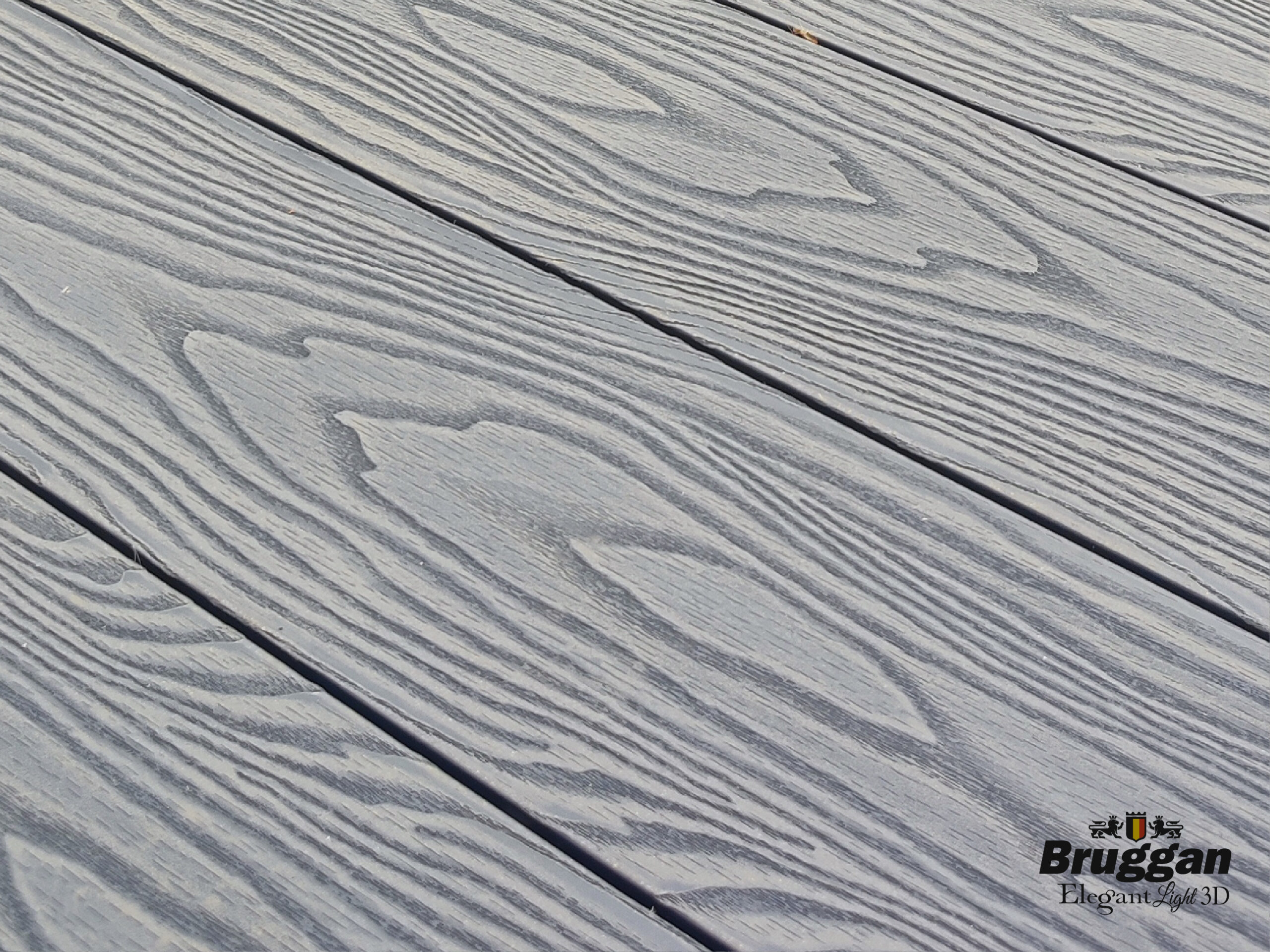 Терасна дошка Bruggan Elegant Light 3D Anthracite. 3Д тиснення. Для терас, веранд, басейнів, підшивки дахів.