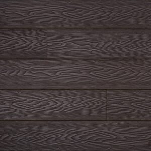 Dark shades of decking. Pros and cons. The dark Wine Brown finish blends with furniture of any shade.