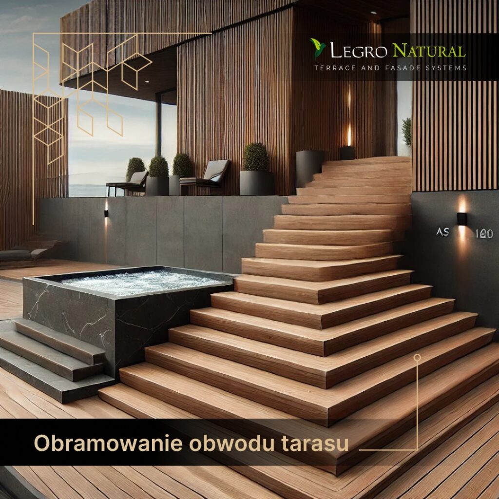 Profil uniwersalny AS180 do systemów tarasowych i elewacyjnych Legro Natural. Obwodowe wykończenie tarasu
