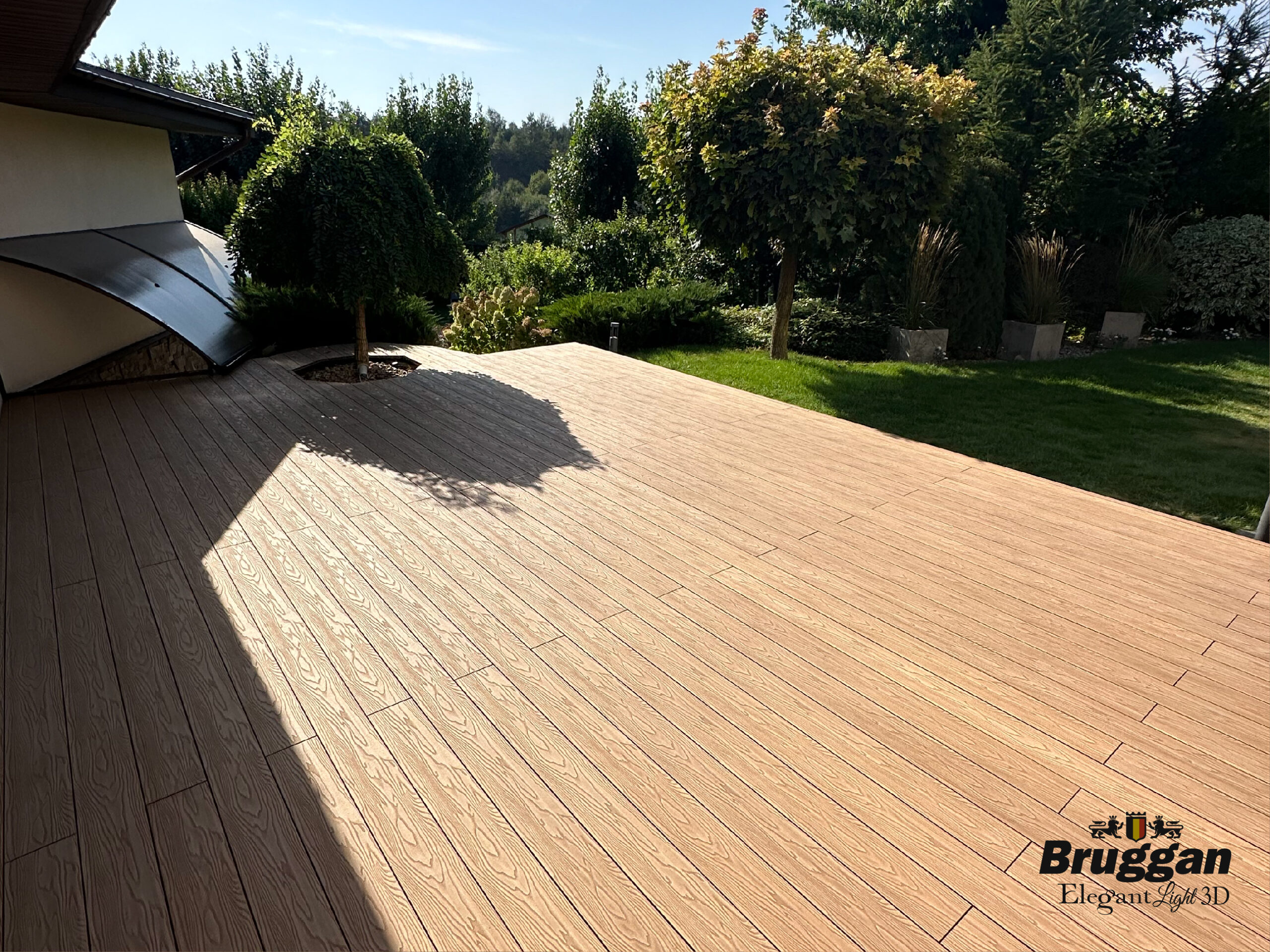 Террасная доска Bruggan Elegant Light 3D Copper Natural. 3Д рисунок дерева. Для террас, веранд, бассейнов, подшивки крыш.