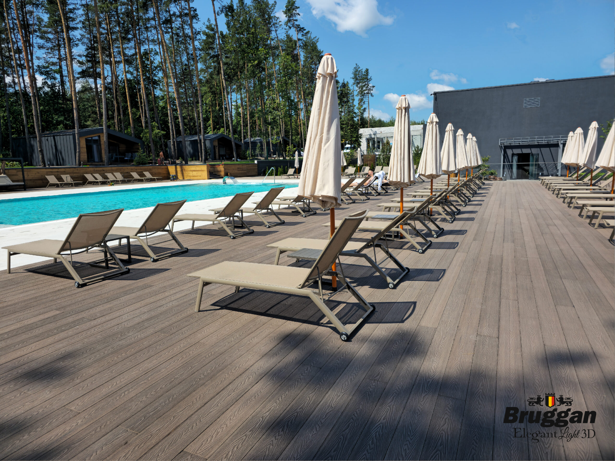 Терасна дошка Bruggan Elegant Light 3D Wine Brown. 3Д тиснення. Для терас, альтанок, веранд, басейнів, підшивки дахів.