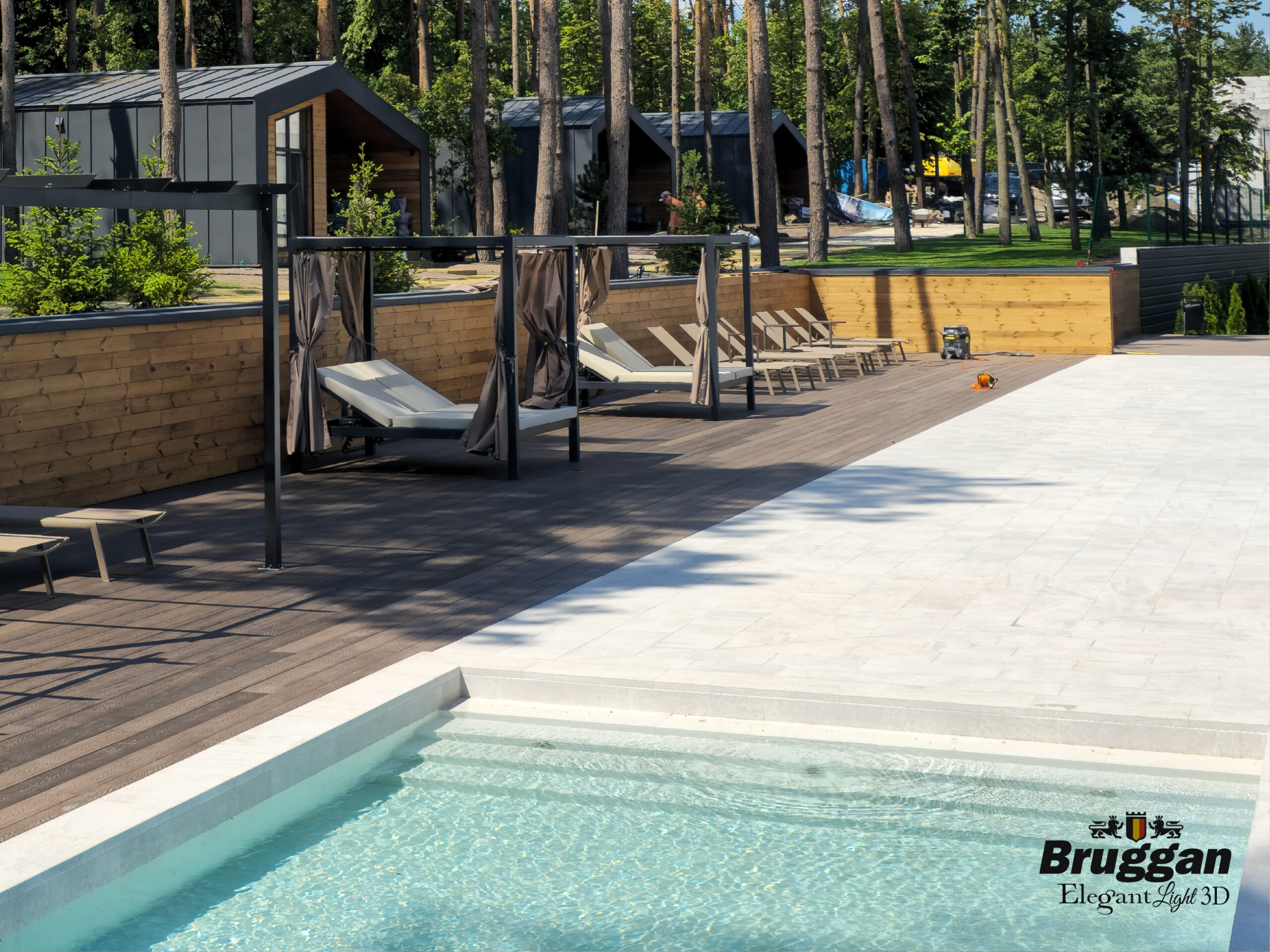 Терасна дошка Bruggan Elegant Light 3D Wine Brown. 3Д тиснення. Для терас, альтанок, веранд, басейнів, підшивки дахів.