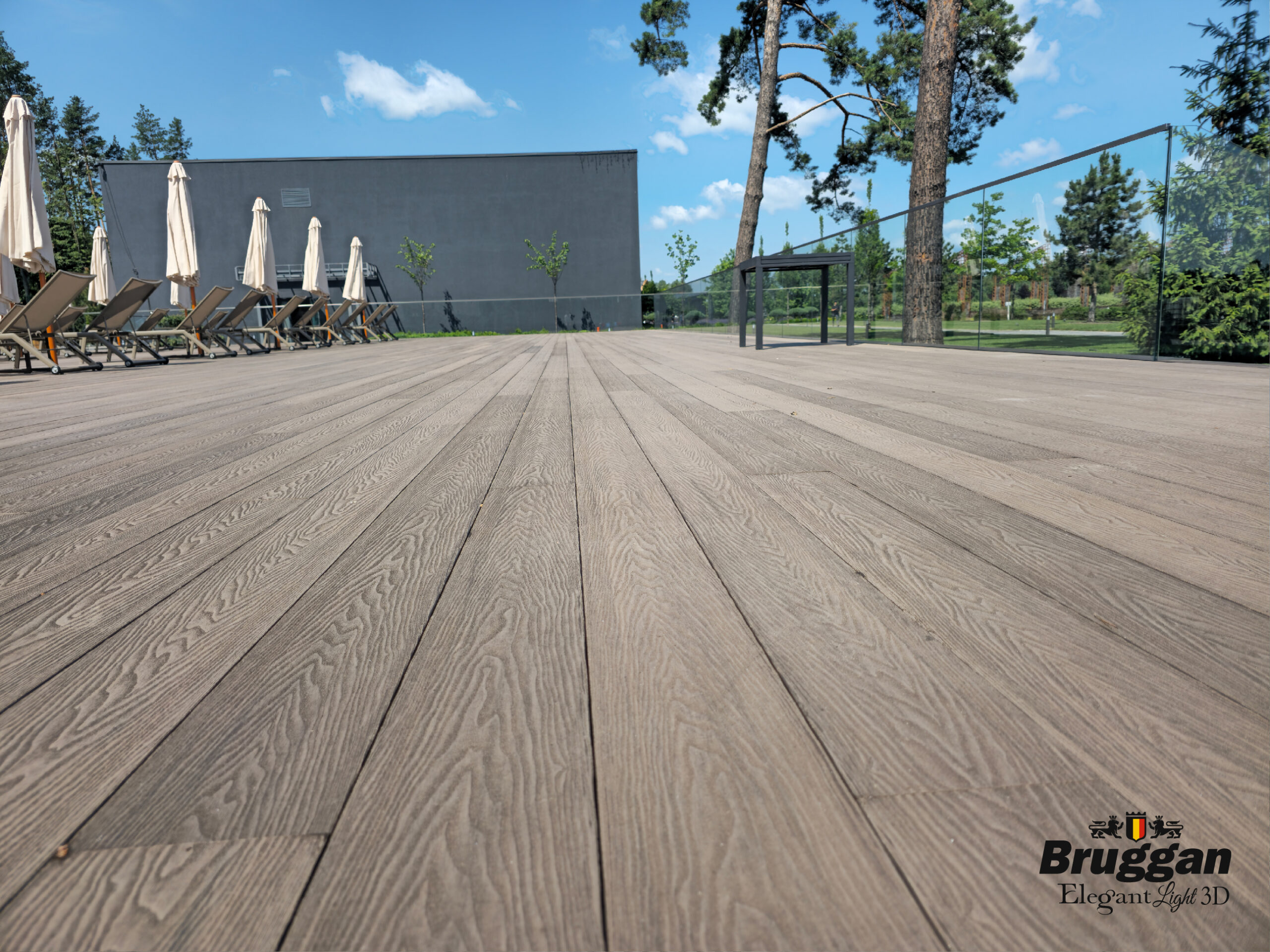 Терасна дошка Bruggan Elegant Light 3D Wine Brown. 3Д тиснення. Для терас, альтанок, веранд, басейнів, підшивки дахів.