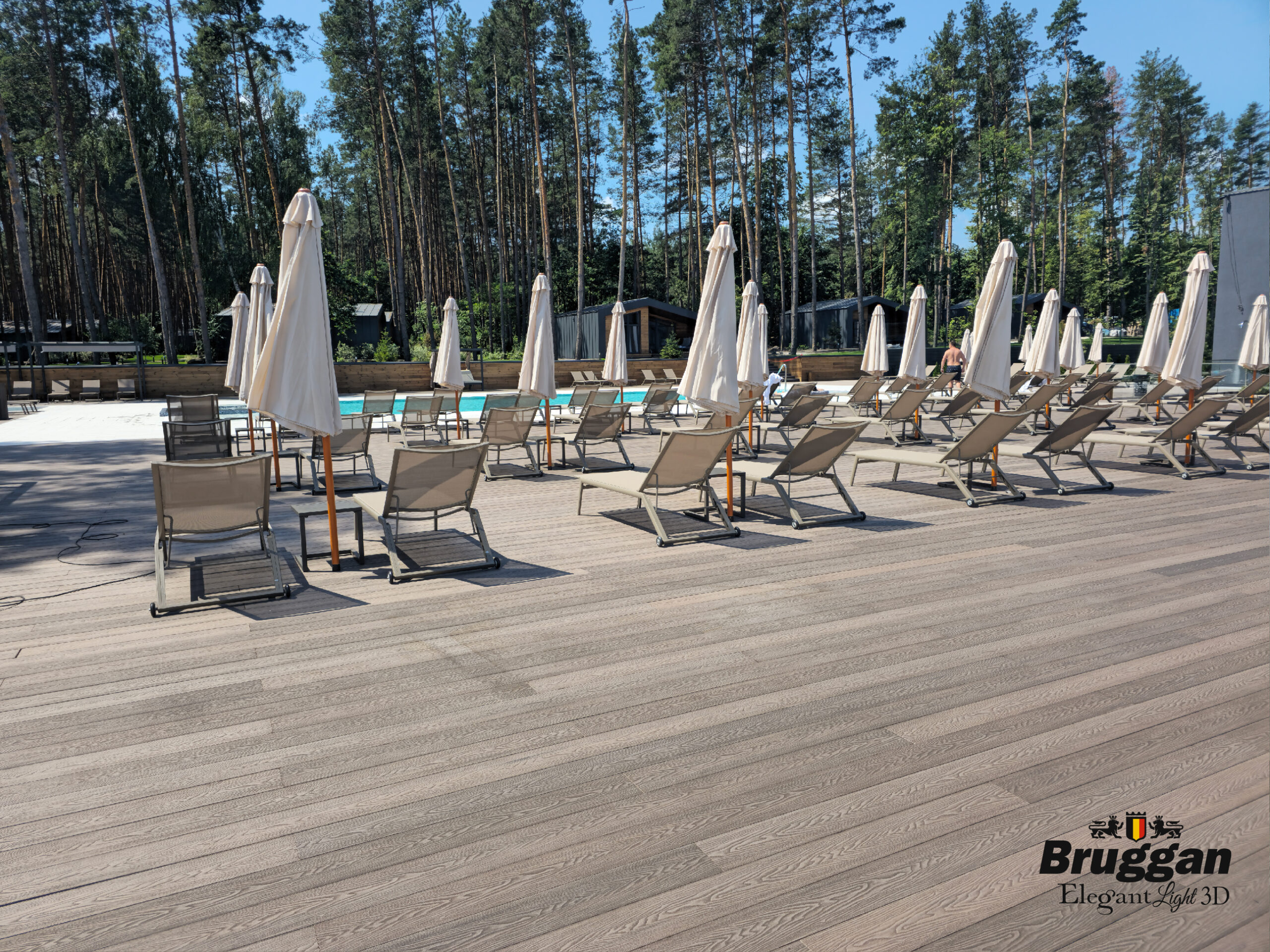 Терасна дошка Bruggan Elegant Light 3D Wine Brown. 3Д тиснення. Для терас, альтанок, веранд, басейнів, підшивки дахів.
