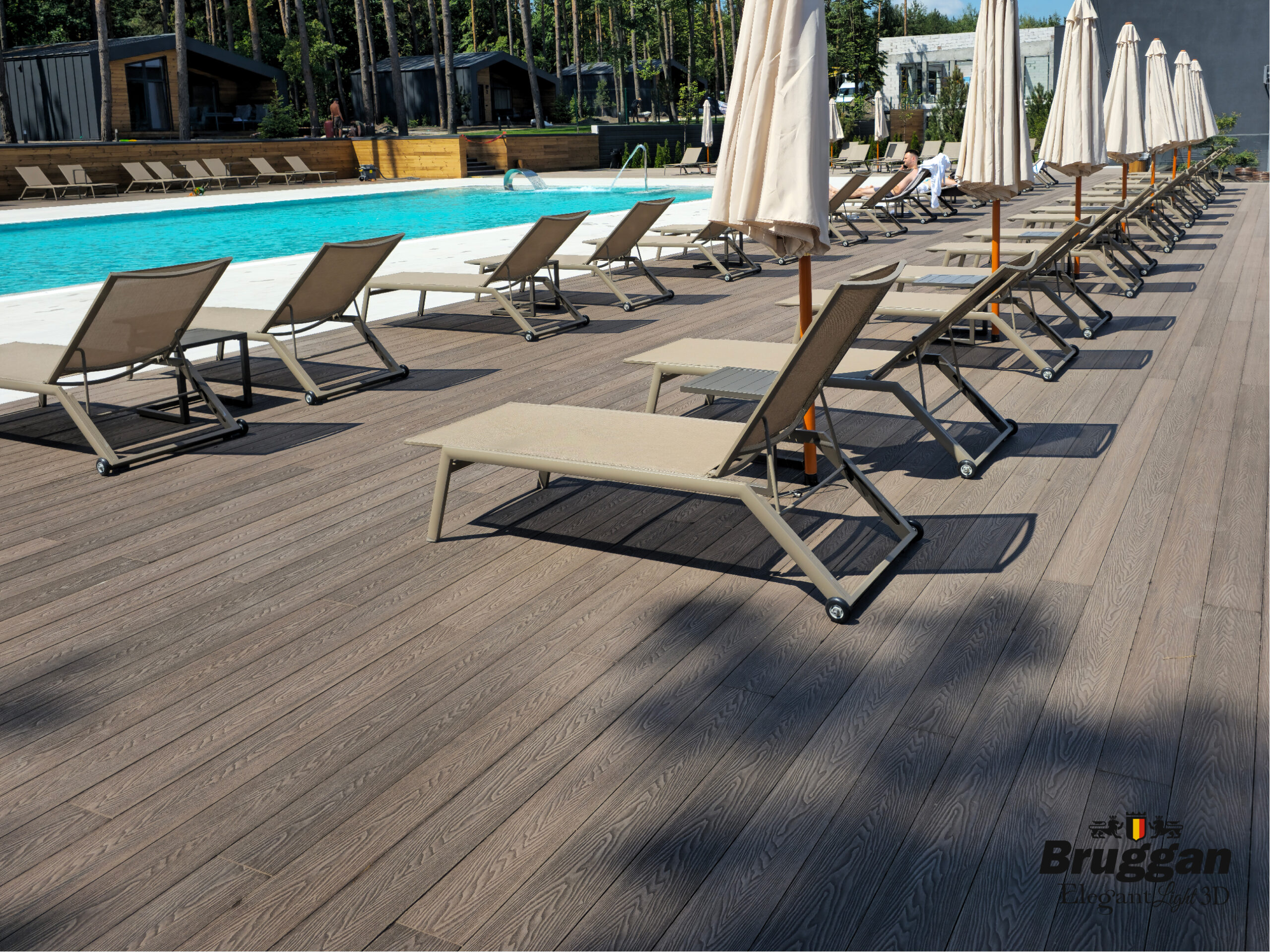 Терасна дошка Bruggan Elegant Light 3D Wine Brown. 3Д тиснення. Для терас, альтанок, веранд, басейнів, підшивки дахів.