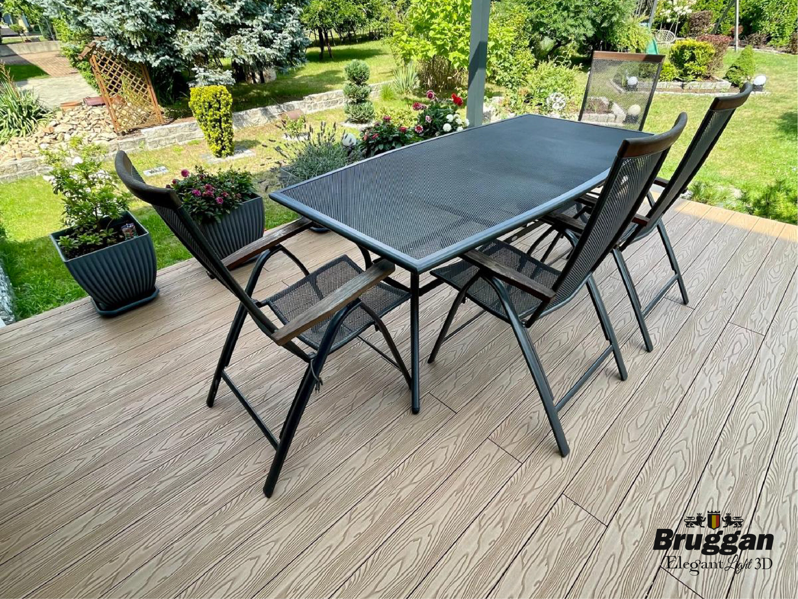 Террасная доска Bruggan Elegant Light 3D Copper Natural. 3Д рисунок дерева. Для террас, веранд, бассейнов, подшивки крыш.