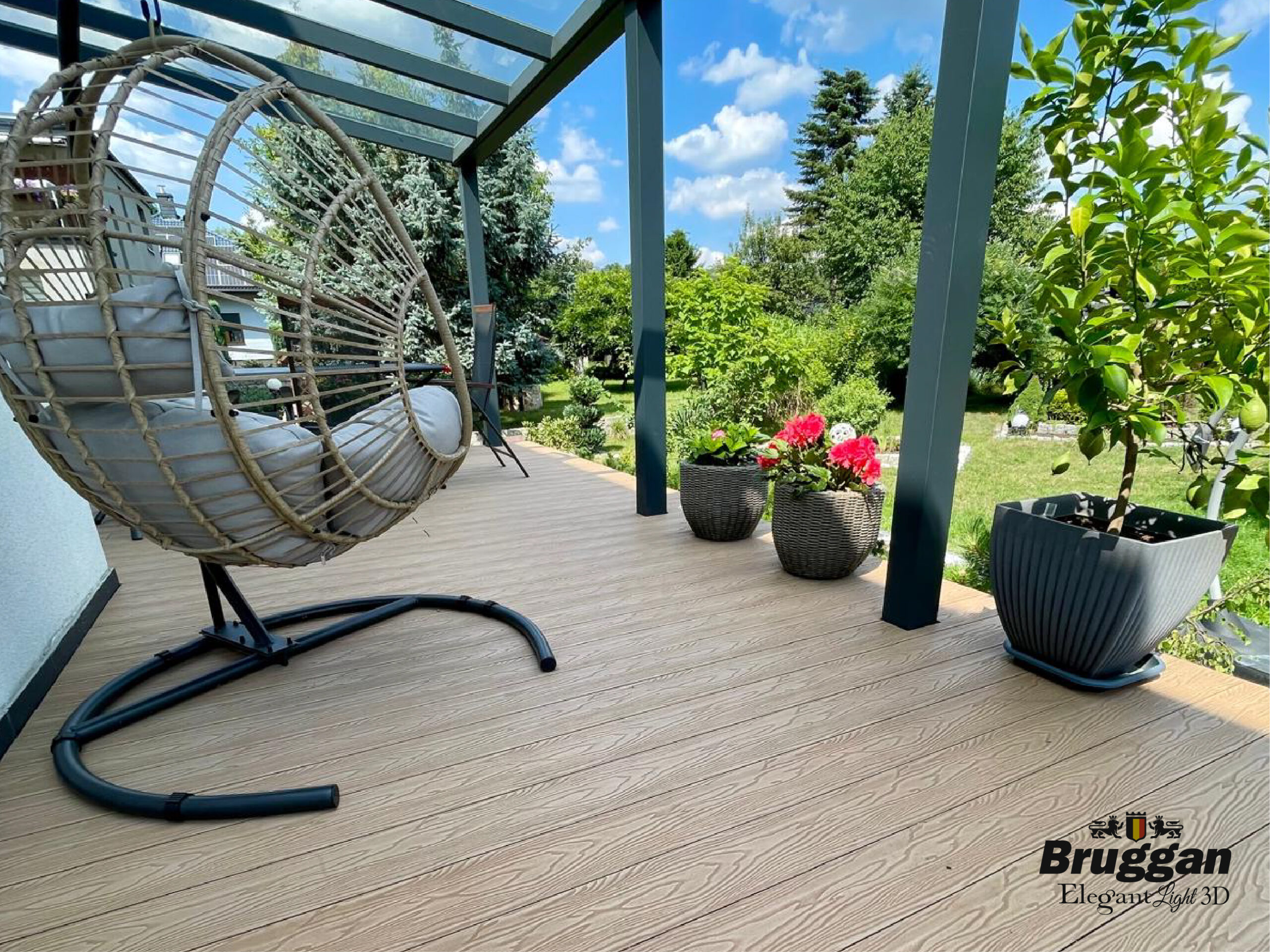 Террасная доска Bruggan Elegant Light 3D Copper Natural. 3Д рисунок дерева. Для террас, веранд, бассейнов, подшивки крыш.