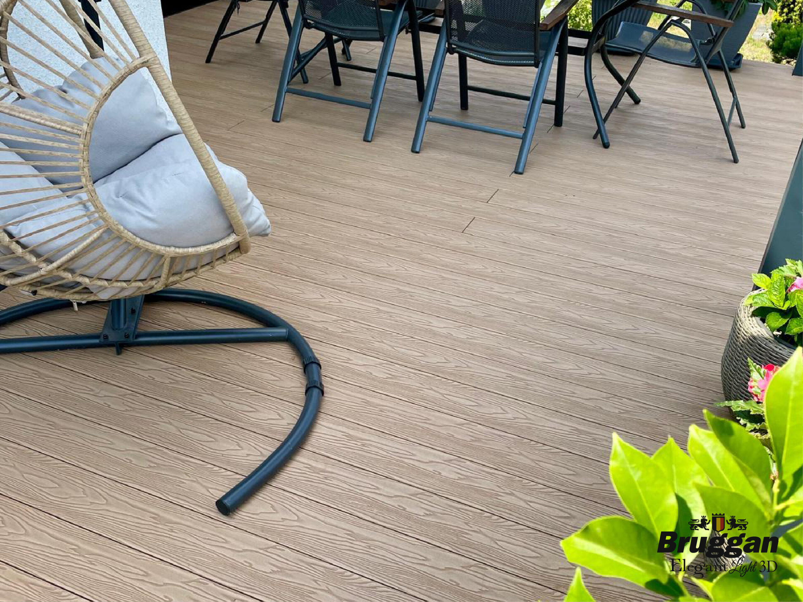 Террасная доска Bruggan Elegant Light 3D Copper Natural. 3Д рисунок дерева. Для террас, веранд, бассейнов, подшивки крыш.