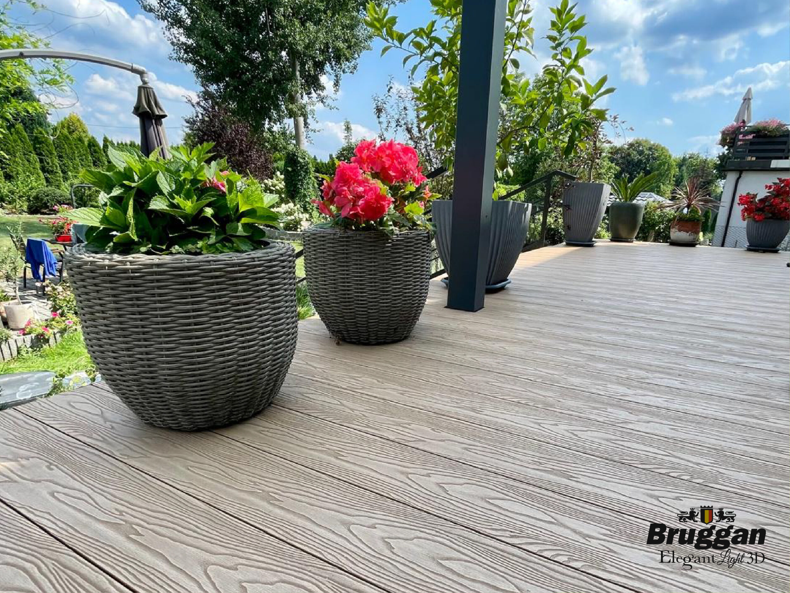 Террасная доска Bruggan Elegant Light 3D Copper Natural. 3Д рисунок дерева. Для террас, веранд, бассейнов, подшивки крыш.