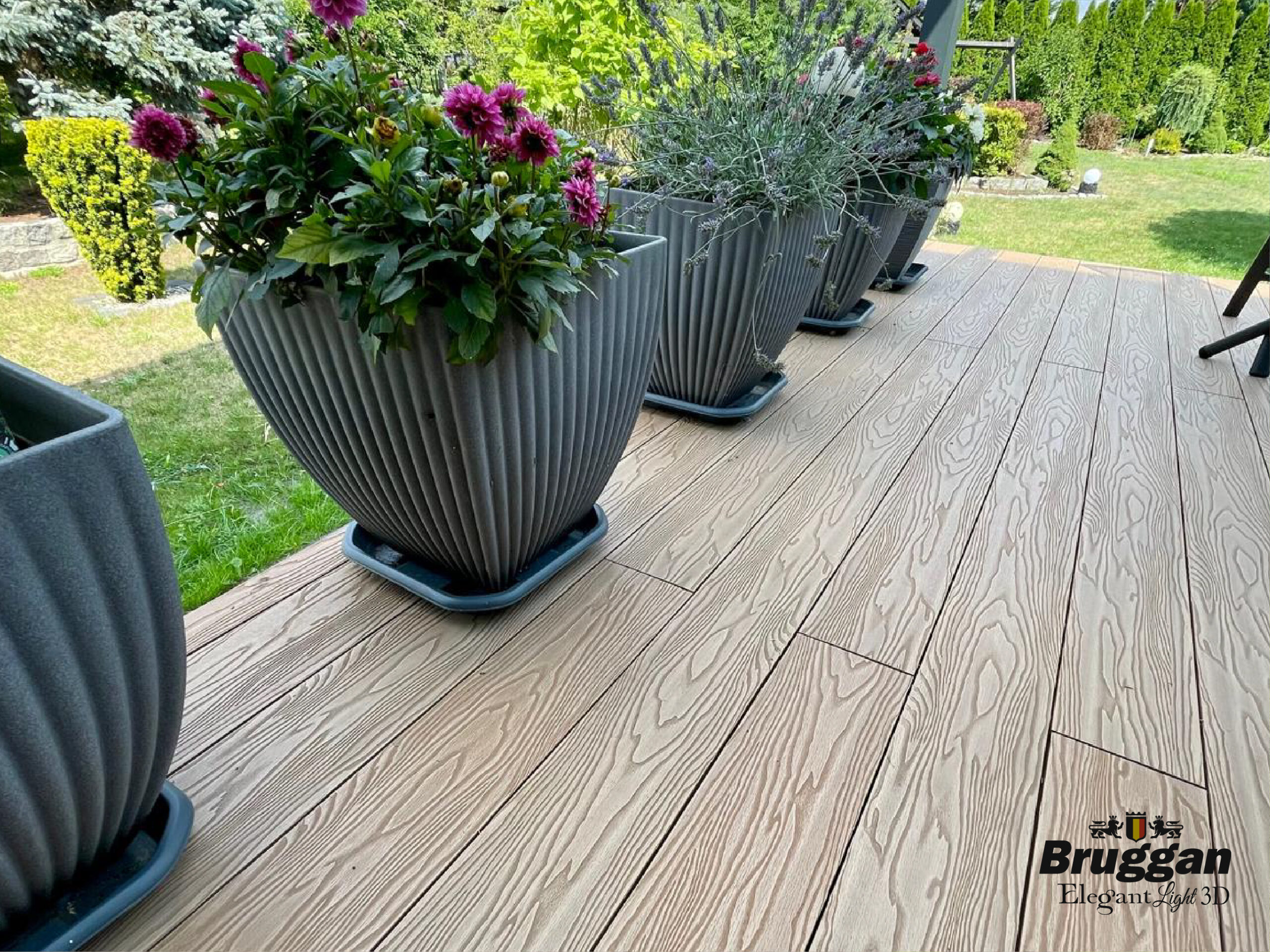 Террасная доска Bruggan Elegant Light 3D Copper Natural. 3Д рисунок дерева. Для террас, веранд, бассейнов, подшивки крыш.