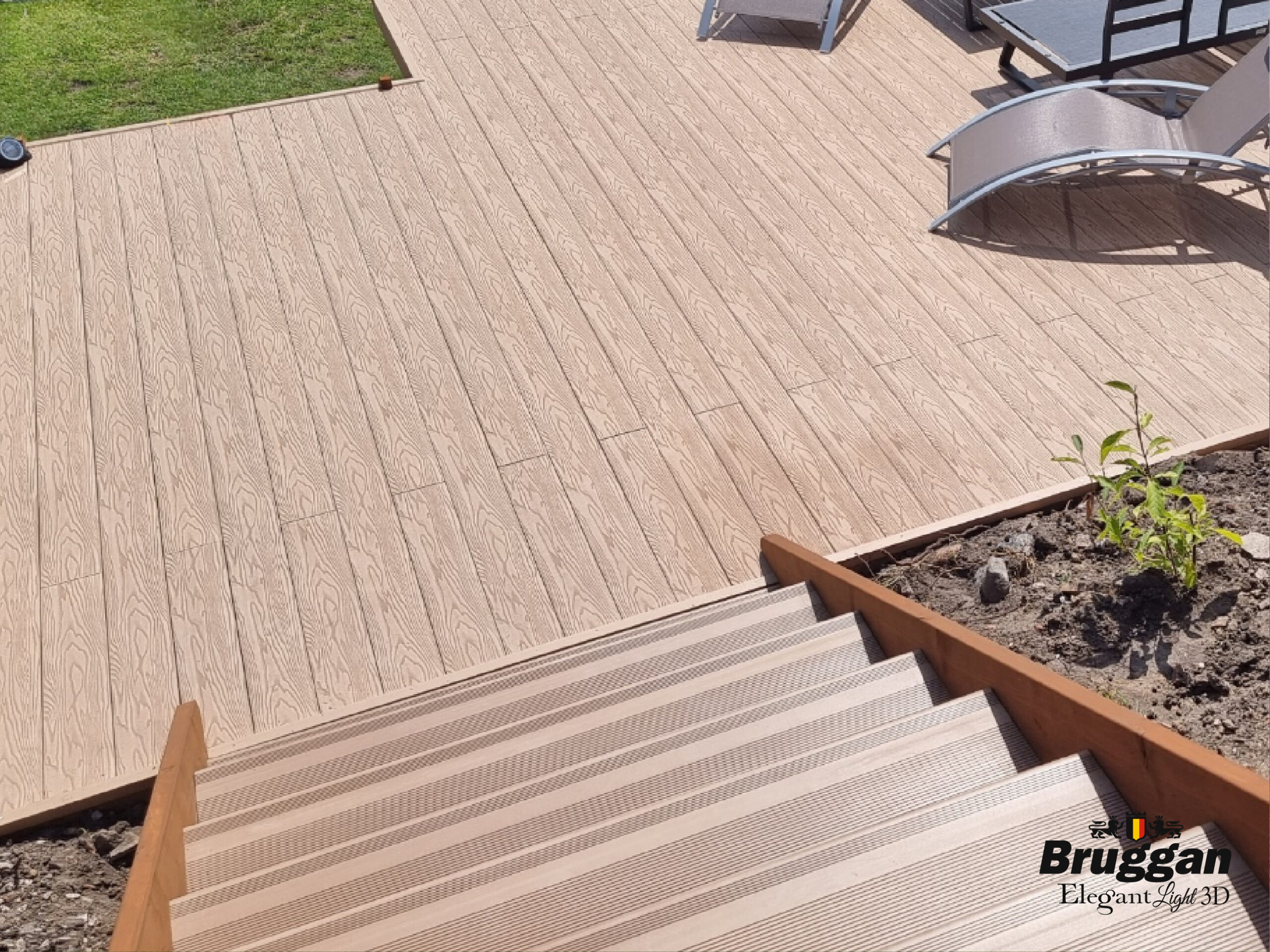 Террасная доска Bruggan Elegant Light 3D Copper Natural. 3Д рисунок дерева. Для террас, веранд, бассейнов, подшивки крыш.