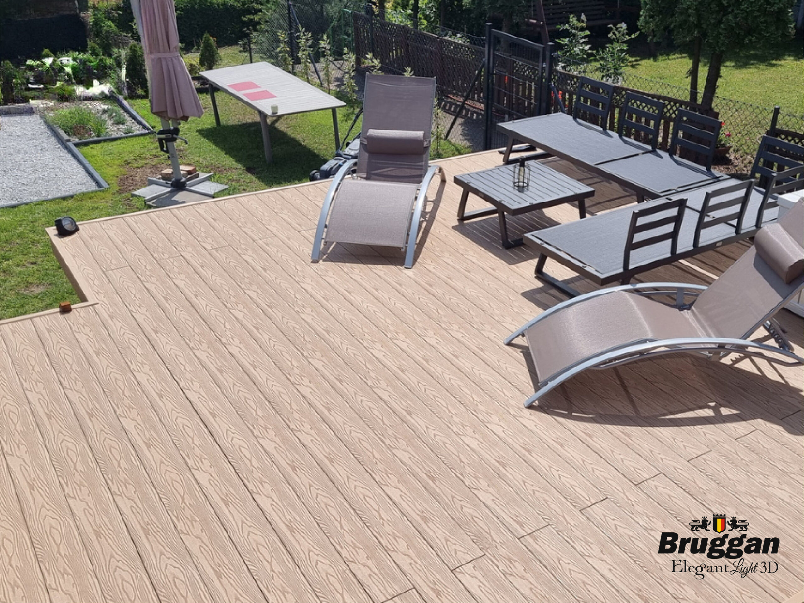 Террасная доска Bruggan Elegant Light 3D Copper Natural. 3Д рисунок дерева. Для террас, веранд, бассейнов, подшивки крыш.