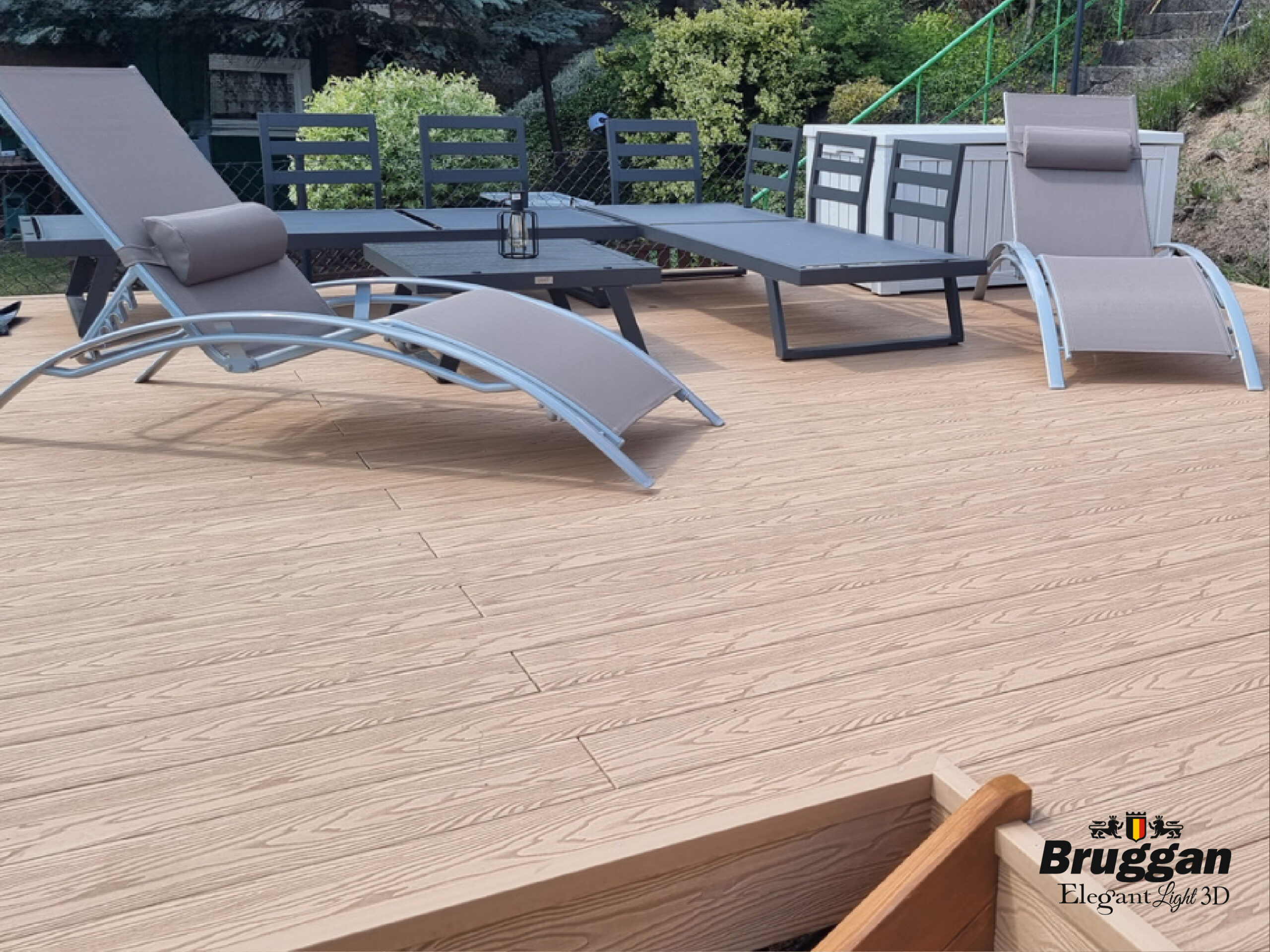 Террасная доска Bruggan Elegant Light 3D Copper Natural. 3Д рисунок дерева. Для террас, веранд, бассейнов, подшивки крыш.