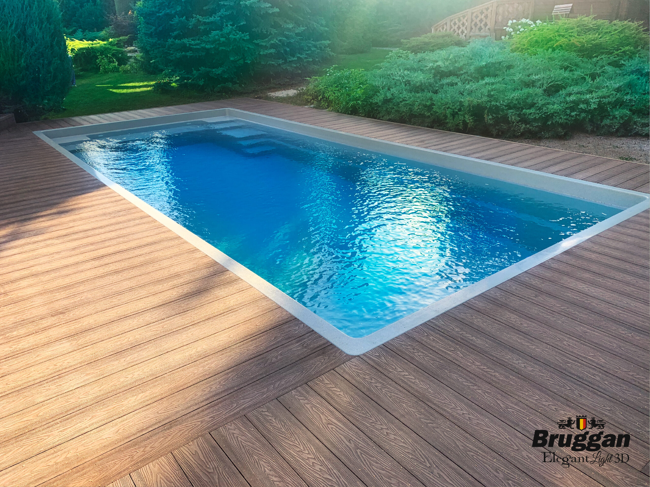 Терасна дошка Bruggan Elegant Light 3D Wine Brown. 3Д тиснення. Для терас, альтанок, веранд, басейнів, підшивки дахів.