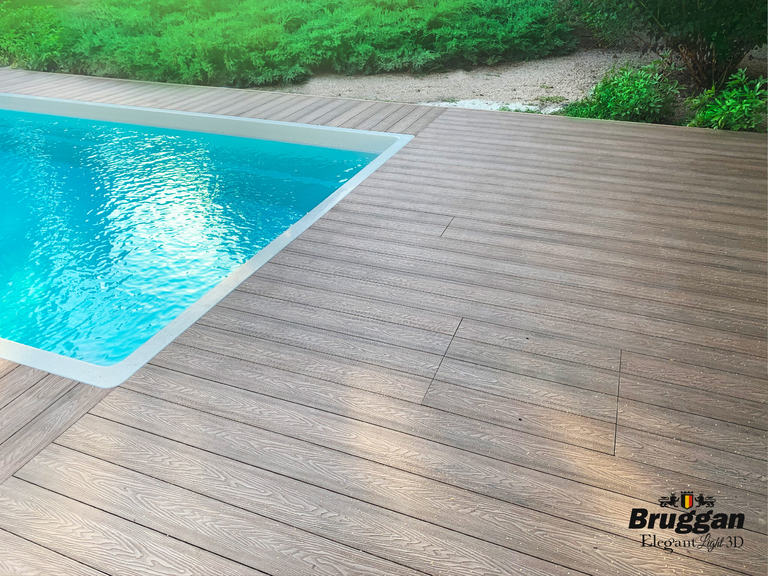 Терасна дошка Bruggan Elegant Light 3D Wine Brown. 3Д тиснення. Для терас, альтанок, веранд, басейнів, підшивки дахів.