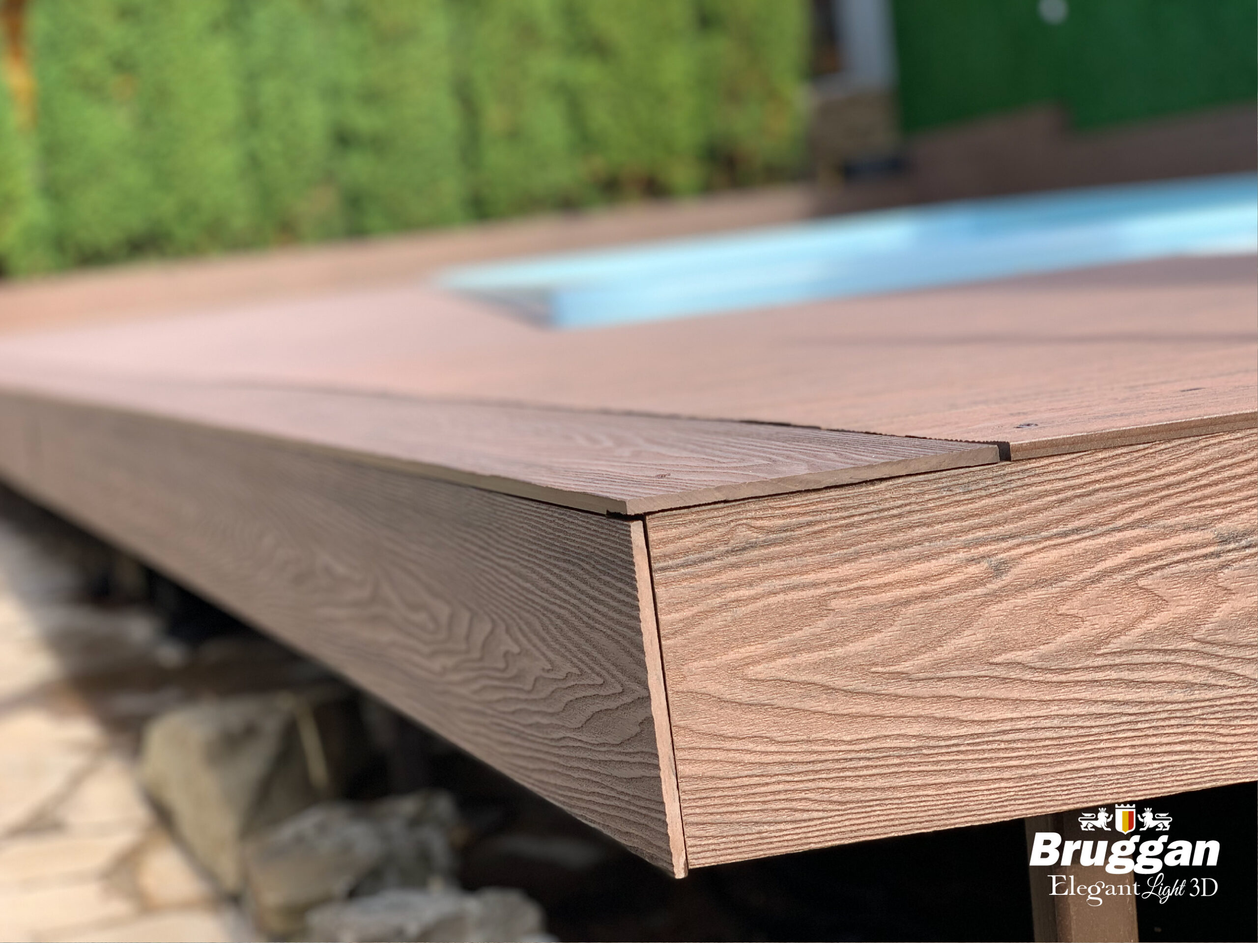Терасна дошка Bruggan Elegant Light 3D Wine Brown. 3Д тиснення. Для терас, альтанок, веранд, басейнів, підшивки дахів.