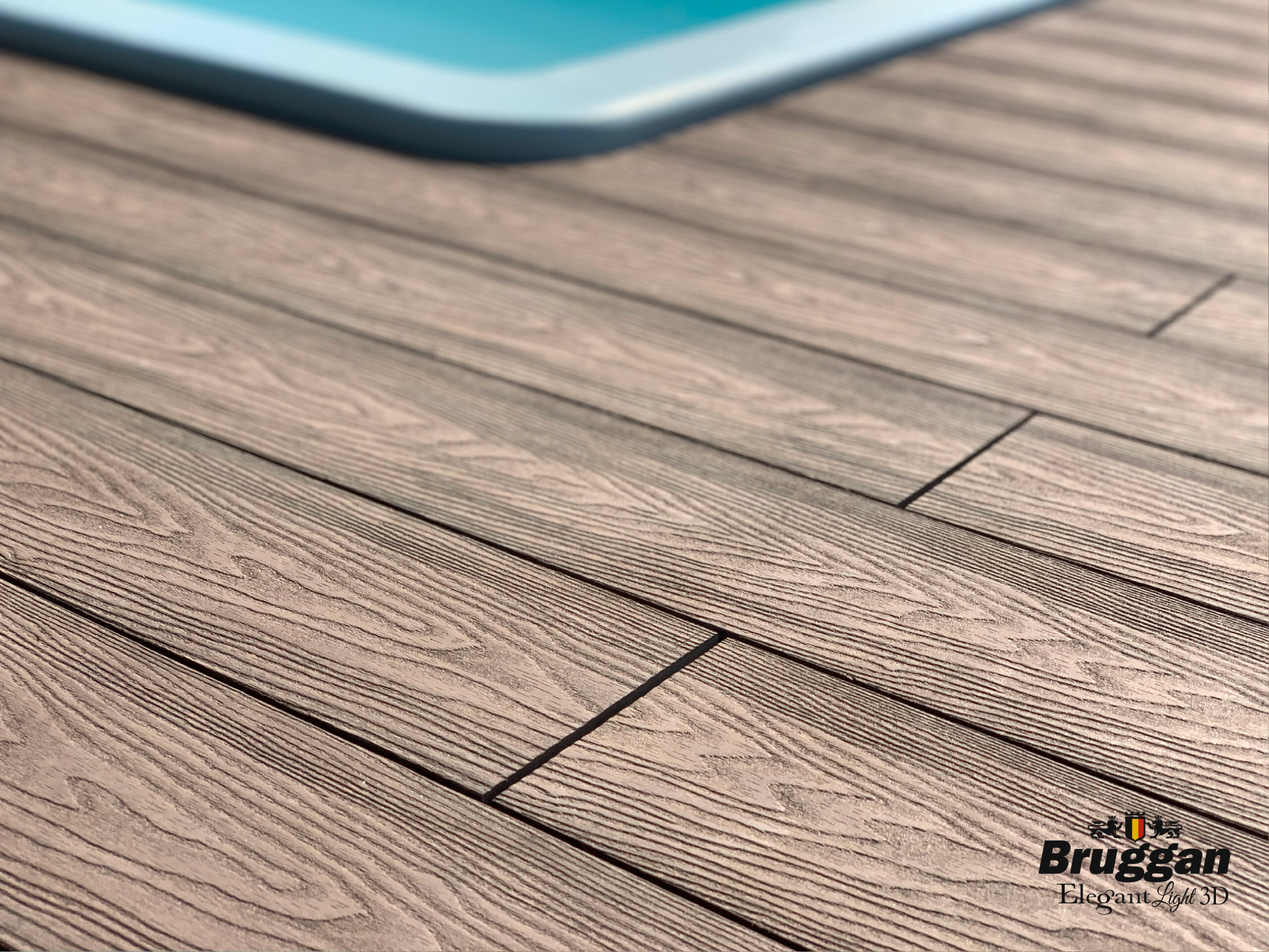 Терасна дошка Bruggan Elegant Light 3D Wine Brown. 3Д тиснення. Для терас, альтанок, веранд, басейнів, підшивки дахів.