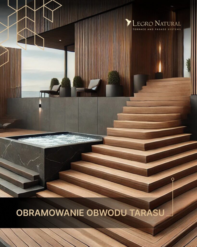 Nowy produkt — uniwersalny profil AS180 do systemów tarasowych i elewacyjnych Legro Natural. Obramowanie obwodu tarasu