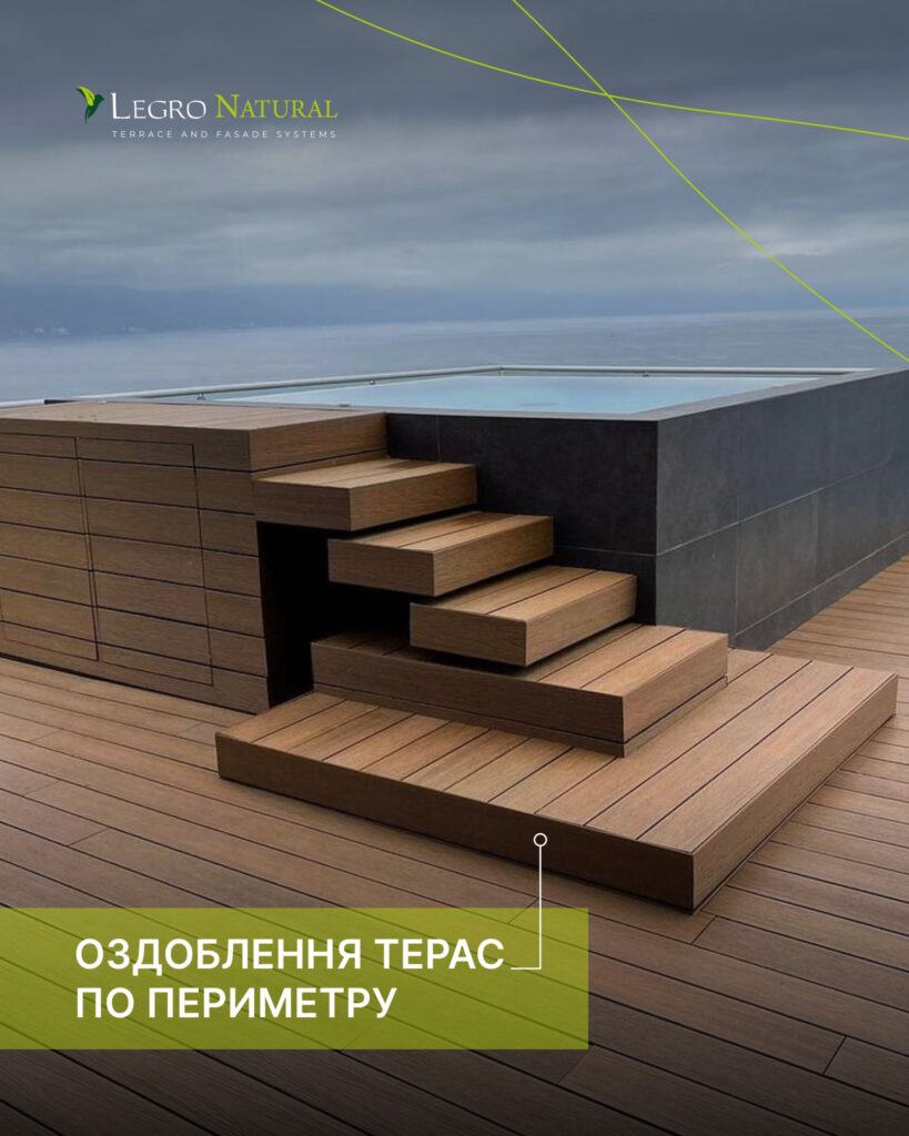 Новинка — універсальний профіль AS180 для терасної та фасадної системи Legro Natural. Оздоблення терас по периметру