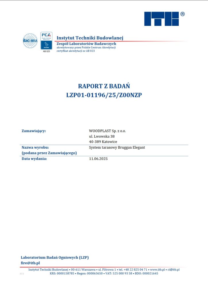 ITB Research Report LZP02-01196/25 Z00NZP Bruggan Elegant. For architects