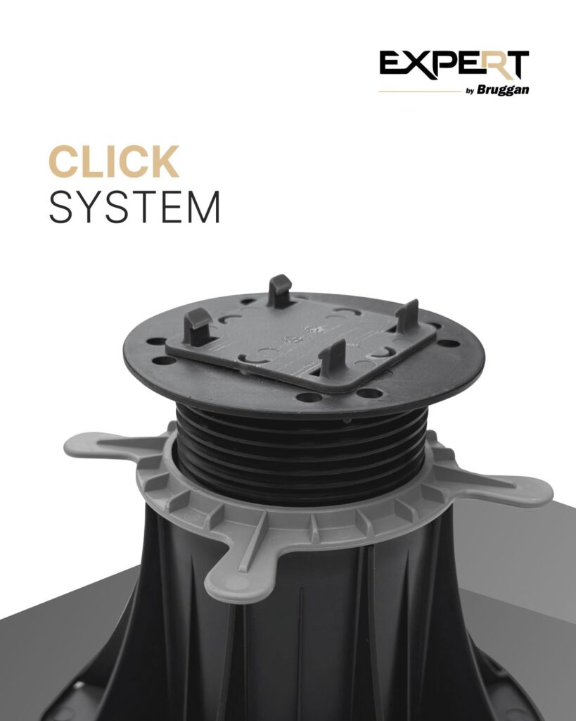 Bruggan Expert Clip System – nowy system klipsów do mocowania legarów i wsporników DD Pedestal